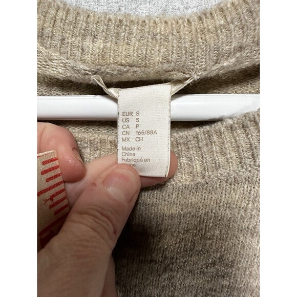 H&M Blue & Brown Striped Long Sleeve Color Block Sweater Women’s Size Small - Picture 2 of 7